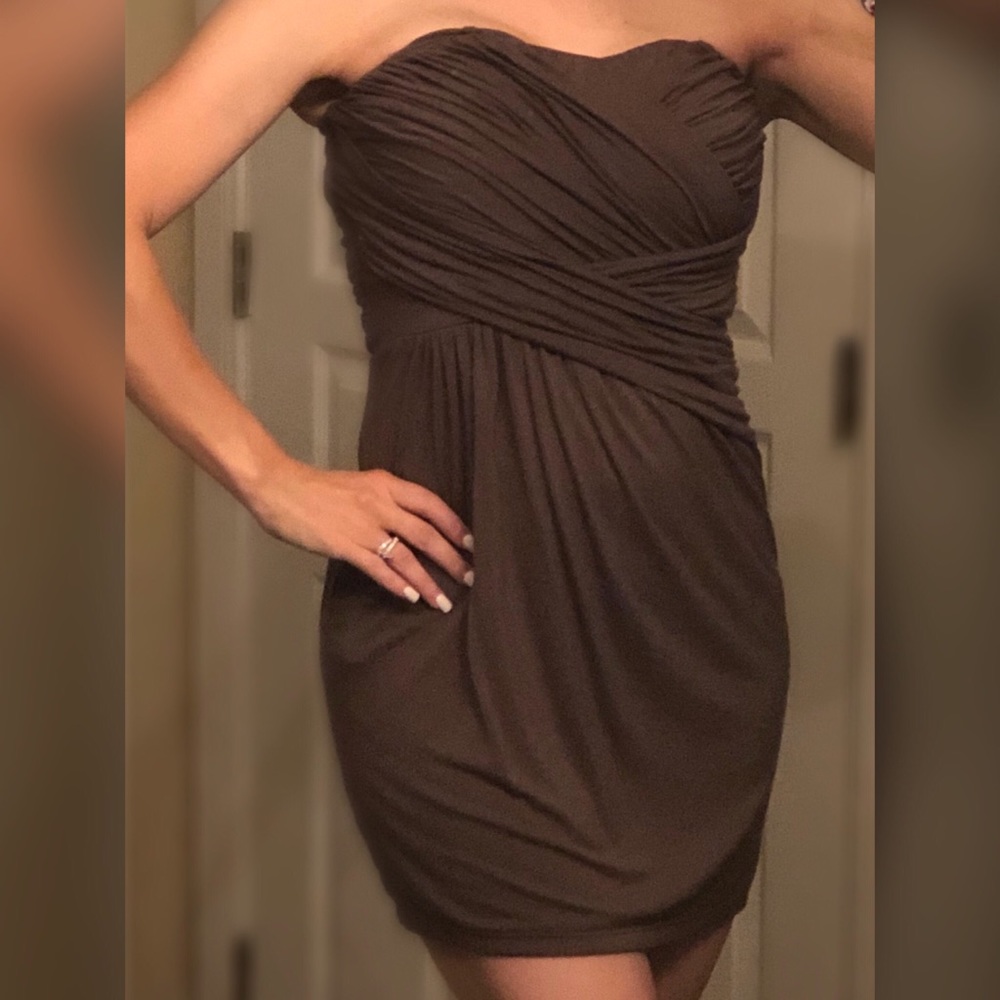 Express Asymmetrical Strapless Dress
